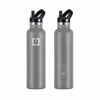 Picture of IRON °FLASK Camping & Hiking Hydration Canteens - 3 Lids (Narrow Straw Lid) Leak Proof Vacuum Insulated Stainless Steel - Hot & Cold Double Walled Sports Water Bottle - Graphite, 24 Oz