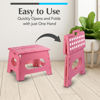 Picture of Handy Laundry Folding Step Stool - The Lightweight Step Stool is Sturdy Enough to Support Adults and Safe Enough for Kids. Opens Easy with One Flip. Great for Kitchen, Bathroom or Bedroom. (Pink)