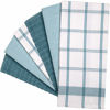 Picture of Premium Kitchen Towels (20”x 28”, 6 Pack) - Large Cotton Kitchen Hand Towels - Flat & Terry Towel - Highly Absorbent Tea Towels Set with Hanging Loop (Teal Check)