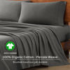 Picture of Lane Linen Queen Size Bed Sheets, 100% Organic Cotton Queen Sheet Set, Soft Cooling Bed Sheets Queen Size, Hotel Quality Queen Bed Sheet Set, Breatheble Queen Sheet Set Deep Pocket upto 15" - Charcoal