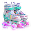Picture of SULIFEEL Rainbow Unicorn 4 Size Adjustable Light up Roller Skates for Girls Boys for Youth Large