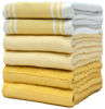 Picture of Premium Kitchen Towels (20”x 28”, 6 Pack) | Large Kitchen Hand Towels | Kitchen Towels Cotton | Flat & Terry Towel | Highly Absorbent Tea Towels Set with Hanging Loop | Wide Stripe Yellow