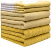 Picture of Premium Kitchen Towels (20”x 28”, 6 Pack) | Large Kitchen Hand Towels | Kitchen Towels Cotton | Flat & Terry Towel | Highly Absorbent Tea Towels Set with Hanging Loop | Wide Stripe Yellow