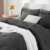 Picture of CozyLux Full Comforter Set with Sheets 7 Pieces Bed in a Bag Dark Grey All Season Bedding Sets with Comforter, Pillow Shams, Flat Sheet, Fitted Sheet and Pillowcases