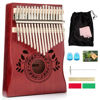 Picture of UNOKKI Kalimba 17 Key Thumb Piano, Portable Mahogany Mbira Finger Piano with Instruction, Carrying Bag, Tune Hammer, Holiday Gift for Kids & Adults on Christmas & Thanksgiving (Cherry)