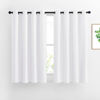 Picture of NICETOWN 50% Blackout White Curtain Set, Modern Design Solid Grommet Draperies/Drapes for Basement & Nursery Room (2 Panels, 52 inches Wide, 45 inches Long)
