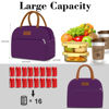 Picture of Coobiiya Lunch Bag Women, Lunch Box Lunch Bag for Women Adult Men, Small Leakproof Cute Lunch Tote Large Capacity Reusable Insulated Cooler Lunch Container for Work/Office/Picnic/Travel-Purple