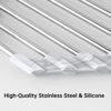 Picture of Tomorotec Marble Triangle Roll-Up Dish Drying Rack for Sink Corner - Small, Foldable, Stainless Steel, Multipurpose Kitchen Drainer Caddy, Trivet, Rustproof Organizer, Storage Shelf