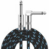 Picture of Sovvid Guitar Cable 15FT Instrument Cable Guitar Cord Electric Guitar Cable Guitar AMP Cord for Bass Guitar Keyboard 1/4 Inch Cable Right Angle Black Blue