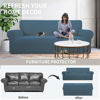 Picture of Easy-Going Stretch Chair Sofa Slipcover 1-Piece Couch Sofa Cover Furniture Protector Soft with Elastic Bottom for Kids, Pet. Spandex Jacquard Fabric Small Checks (Chair, Bluestone)