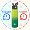 Picture of Konokyo 22oz Stainless Steel Bottles with 3 Lids Sport Insulated Water Bottle,Bamboo Grove