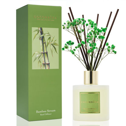 Picture of Cocorrína Reed Diffuser - Bamboo Stream Scented Diffuser with 8 Sticks Home Fragrance Reed Diffuser for Bathroom Shelf Decor