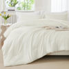 Picture of Litanika Ivory Comforter Set Full Size, 3 Pieces Lightweight Solid Bedding Comforter Set, All Season Fluffy Bed Set (79x90In Comforter & 2 Pillowcases)