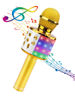Picture of BlueFire 4 in 1 Karaoke Wireless Microphone with LED Lights, Portable Microphone for Kids, Great Gifts Toys for Kids, Girls, Boys and Adults (Gold)