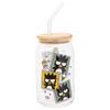 Picture of Silver Buffalo Sanrio Hello Kitty and Friends Badtz-Maru Polaroids Glass Jar Tumbler with Bamboo Lid and Glass Straw, 16 Ounces