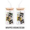 Picture of Silver Buffalo Sanrio Hello Kitty and Friends Badtz-Maru Polaroids Glass Jar Tumbler with Bamboo Lid and Glass Straw, 16 Ounces