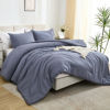 Picture of Litanika Comforters Bluish Grey King Size, 3 Pieces Lightweight Solid Bedding Set & Collections, All Season Fluffy Bed Set (104x90In Comforter & 2 Pillowcases)