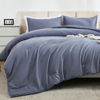 Picture of Litanika Comforters Bluish Grey King Size, 3 Pieces Lightweight Solid Bedding Set & Collections, All Season Fluffy Bed Set (104x90In Comforter & 2 Pillowcases)