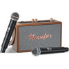 Picture of Retro Karaoke Machine with Two Wireless Microphones, Portable Bluetooth Speaker for Adults and Kids, Rechargeable PA System for Home Party, AUX/USB/TF/OTG Support, Vintage Decor Gifts - Brown