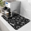 Picture of AMOAMI-Coffee Mat Hide Stain Rubber Backed Absorbent Dish Drying Mat for Kitchen Counter-Coffee Bar Accessories Fit Under Coffee Maker Coffee Machine Coffee Pot Espresso Machine (12x19,INK)