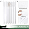 Picture of Dynamene 78 Inch Long Shower Curtain, Tall Waffle Fabric Shower Curtains for Bathroom, Hotel Waterproof Cloth Shower Curtain Liner Set with Hooks, Snap in Liner, Mesh Top Window, White, 72x78