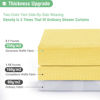 Picture of Dynamene Yellow Fabric Shower Curtain - Waffle Weave Textured Heavy Duty Cloth Shower Curtains for Bathroom, 256GSM Hotel Luxury Weighted Bath Curtain Set with 12 Hooks,72x72, Yellow