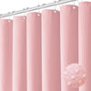 Picture of Dynamene Extra Long Shower Curtain - 96 Inch Long Waffle Weave Weighted Thick Cloth Bathroom Shower Curtain, Neutral Heavy Duty Hotel Bath Curtain Set with 12 Plastic Hooks,72x96, Pink