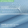 Picture of Dynamene Extra Long Shower Curtain - 84 Inch Long Blue Waffle Weave Heavy Duty Fabric Bathroom Shower Curtain, Weighted Hotel Thick Bath Curtain Set with 12 Plastic Hooks,72x84, Moonlight Blue