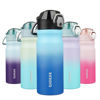 Picture of BJPKPK Water Bottle With Straw 18oz Insulated Water Bottles Reusable Stainless Steel Metal Thermos With Leak Proof Lockable Lid And Carry Handle,Sky