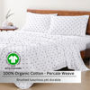 Picture of LANE LINEN 100% Organic Cotton Twin XL Sheets Set 3-Piece Pure Percale Bedsheets Bedding Breathable Fits Mattress Upto 15" Deep - Black Polka Dot