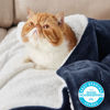 Picture of Bedsure Sherpa Fleece Blankets Queen Size for Bed - Thick and Warm Blanket for Winter, Soft Fuzzy Plush Queen Blanket for All Seasons, Navy, 90x90 Inches