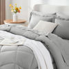 Picture of CozyLux King Bed in a Bag 7-Pieces Comforter Sets with Comforter and Sheets Light Grey All Season Bedding Sets with Comforter, Pillow Shams, Flat Sheet, Fitted Sheet and Pillowcases