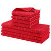 Picture of Homaxy Kitchen Towels and Dishcloths Set, 12 x 12 and 13 x 28 Inches, Set of 8 Bulk Cotton Terry Kitchen Towels Set, Checkered Designed, Soft and Super Absorbent Dish Towels, Red