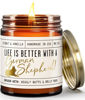 Picture of German Shepherd Gifts for Women - 'Life is Better with a German Shepherd' Candle, w/Vanilla, Coconut & Citrus - infused w/Essential Oils I German Shepherd Decor I 50Hr Burn, USA Made