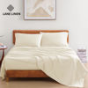 Picture of LANE LINEN 100% Organic Cotton Twin Bed Sheet Set, 3 Pc Twin Size Bed Sheets, Soft & Breathable Twin Sheet Set Boys, Hotel Style Bedding Sheets & Pillowcases, 15" Deep Twin Fitted Sheet - Natural
