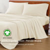 Picture of LANE LINEN 100% Organic Cotton Twin Bed Sheet Set, 3 Pc Twin Size Bed Sheets, Soft & Breathable Twin Sheet Set Boys, Hotel Style Bedding Sheets & Pillowcases, 15" Deep Twin Fitted Sheet - Natural