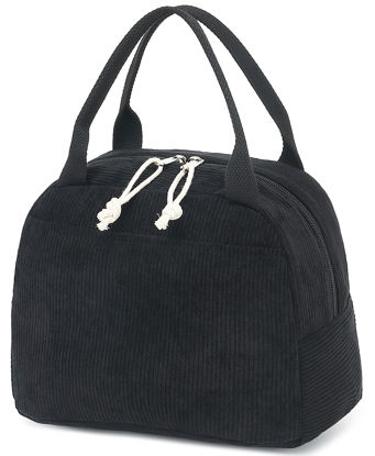 Picture of Bluboon Lunch Bag for Women Men Cute Corduroy Lunch Tote Bags Reusable Insulated Lunch Box Large Capacity Reusable Insulated Cooler for Work Picnic or Travel