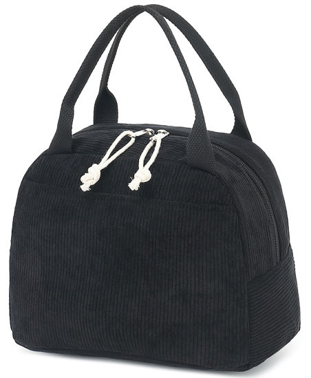 Picture of Bluboon Lunch Bag for Women Men Cute Corduroy Lunch Tote Bags Reusable Insulated Lunch Box Large Capacity Reusable Insulated Cooler for Work Picnic or Travel