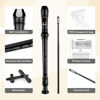 Picture of SWAN Soprano Recorder Instrument for Beginners Student - Baroque Style 8 Hole Flute Detachable 3pcs Descant Recorder with Cleaning Rod and Fingering Chart for Kids over 6 Years Old, Black