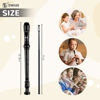 Picture of SWAN Soprano Recorder Instrument for Beginners Student - Baroque Style 8 Hole Flute Detachable 3pcs Descant Recorder with Cleaning Rod and Fingering Chart for Kids over 6 Years Old, Black