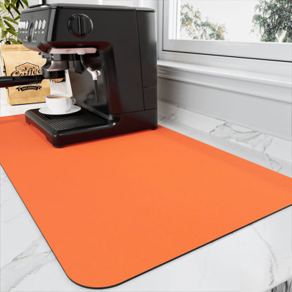 Picture of HotLive Coffee Mat - Coffee Bar Mat for Countertops | Coffee Bar Accessories Fit Under Coffee Maker Espresso Machine | Absorbent Hide Stain Rubber Backed Dish Drying Mat for Kitchen Counter
