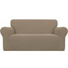 Picture of Easy-Going Stretch Loveseat Slipcover 1-Piece Sofa Cover Furniture Protector Couch Soft with Elastic Bottom for Kids Polyester Spandex Jacquard Fabric Small Checks (Loveseat, Natural)