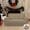 Picture of Easy-Going Stretch Loveseat Slipcover 1-Piece Sofa Cover Furniture Protector Couch Soft with Elastic Bottom for Kids Polyester Spandex Jacquard Fabric Small Checks (Loveseat, Natural)