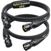 Picture of Short XLR Cables 3.3ft 2 Pack, Gold-Plated Rean Connectors from Neutrik, Kevlar-Reinforced Nylon Braided XLR Microphone Cable, Mic Cable, Durable Shielded and Balanced XLR Male to Female Cord