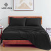 Picture of Lane Linen 100% Organic Cotton California King Sheets Set, 4-Piece Pure Organic Cotton Long Staple Percale Weave Ultra Soft Best Bedding Sheets for Bed, Breathable, Fits Mattress Upto 15" Deep - Black