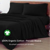 Picture of Lane Linen 100% Organic Cotton California King Sheets Set, 4-Piece Pure Organic Cotton Long Staple Percale Weave Ultra Soft Best Bedding Sheets for Bed, Breathable, Fits Mattress Upto 15" Deep - Black