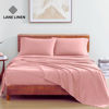 Picture of LANE LINEN 100% Organic Cotton Full Sheets Set, 4-Piece Pure Organic Cotton Percale Sheets, Long Staple Cotton Sheets, Ultra Soft Bedding Sheets, Breathable,Fits Mattress Upto 15" Deep - Rose Dawn
