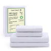 Picture of LANE LINEN 100% Organic Cotton California King Sheets Set, 4-Piece Organic Cotton Long Staple Percale Weave Soft Bedding Sheets for Bed, Breathable, Fits Mattress Upto 15" Deep - Blue Ticking Stripe