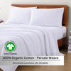 Picture of LANE LINEN 100% Organic Cotton California King Sheets Set, 4-Piece Organic Cotton Long Staple Percale Weave Soft Bedding Sheets for Bed, Breathable, Fits Mattress Upto 15" Deep - Blue Ticking Stripe