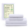 Picture of LANE LINEN 100% Organic Cotton Sheet Sets Queen Size, 4Pc Queen Size Cotton Sheets, Hotel Style Sheets, Bedding Sheets & Pillowcases, Queen Sheet Sets Deep Pockets Fits Upto 15" - Blue Ticking Stripe